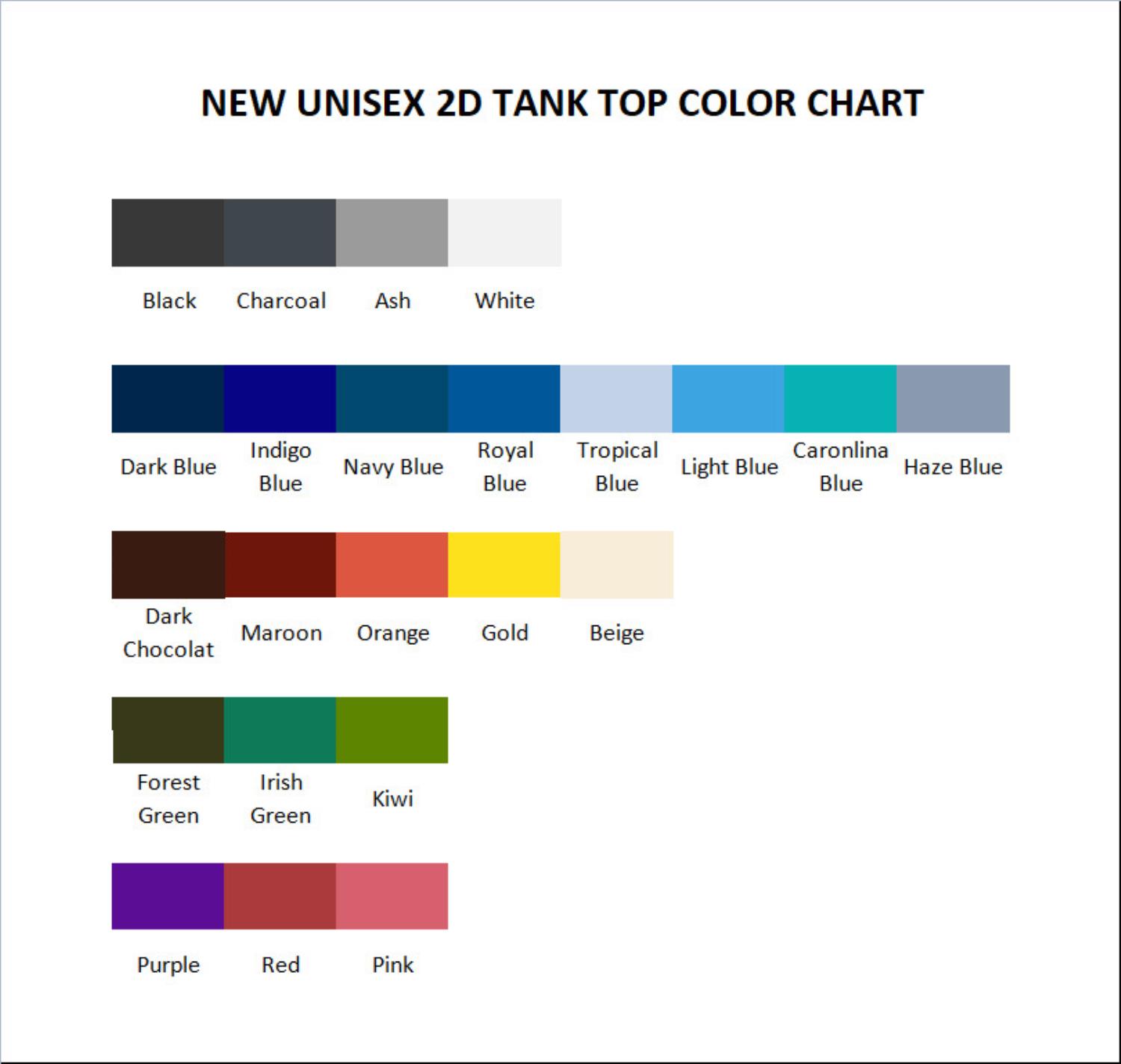 tank top color chart - Oshi No Ko Merch