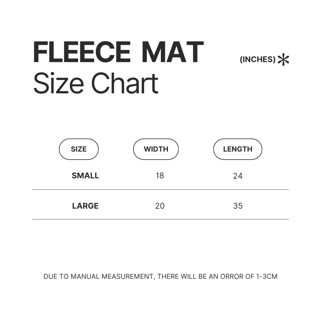 Fleece Mat Size Chart - Oshi No Ko Merch