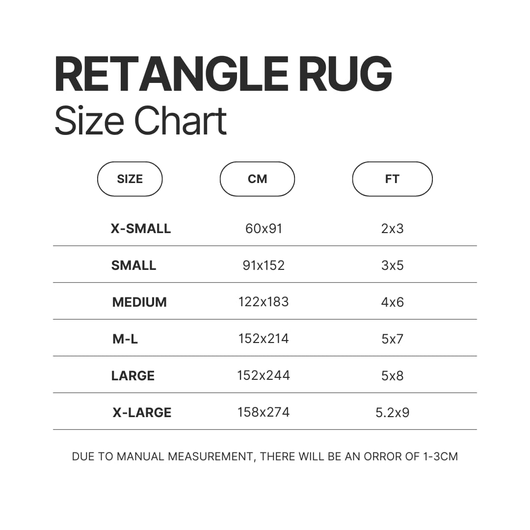 Retangle Rug Size Chart - Oshi No Ko Merch