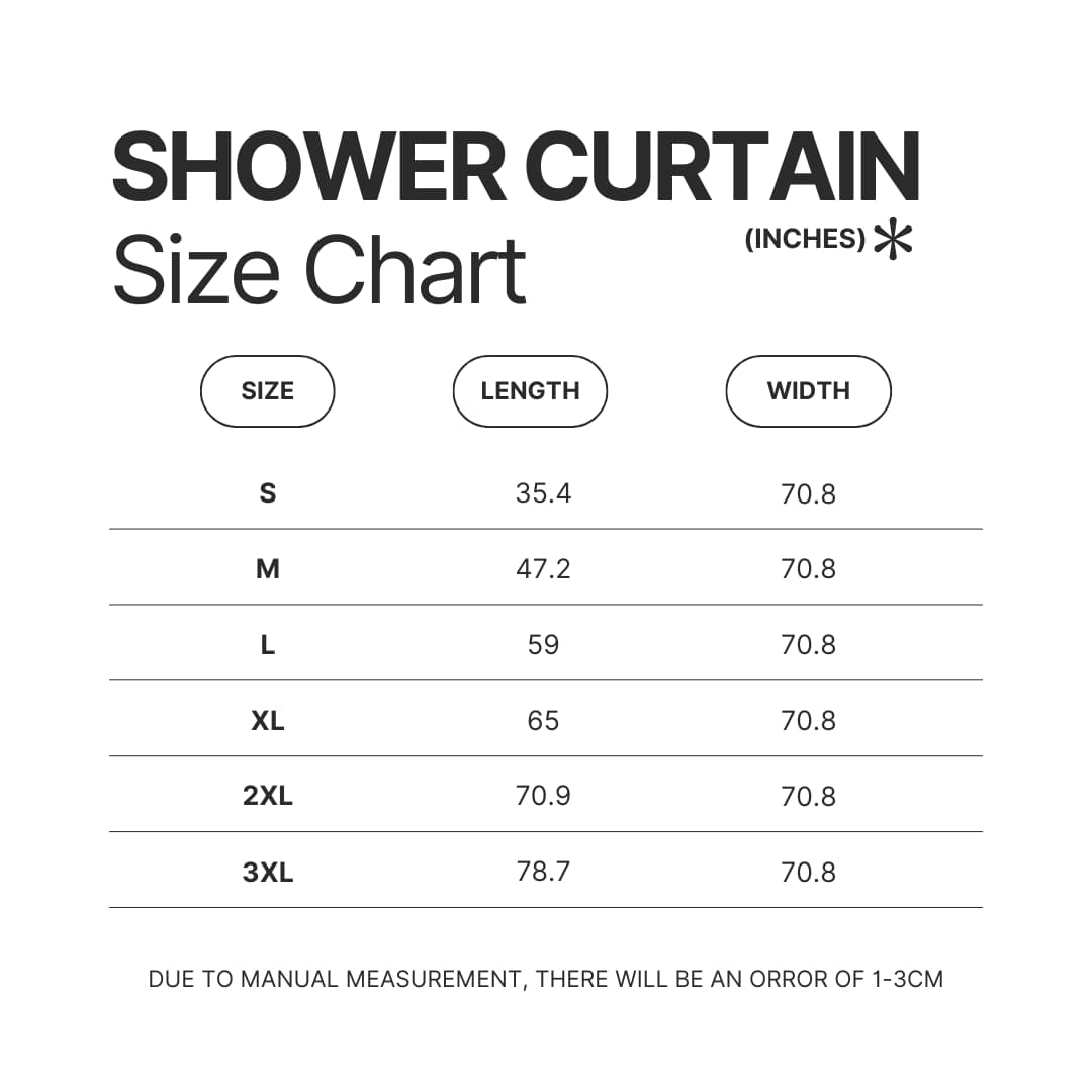 Shower Curtain Size Chart - Oshi No Ko Merch