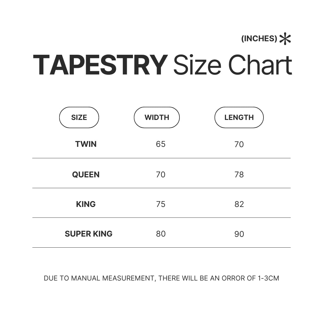 Tapestry Size Chart - Oshi No Ko Merch