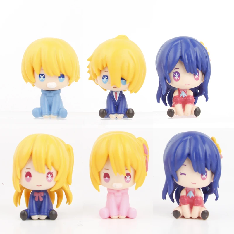 kf S848fba13ea5c482c9d4ebb66bac35377R 6pcs set Anime OSHI NO KO Figures Pvc Model Toys 6cm - Oshi No Ko Merch